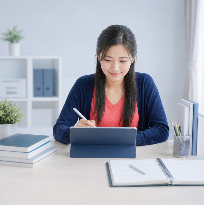 学習が整理されて落ち着いて進められる受験生